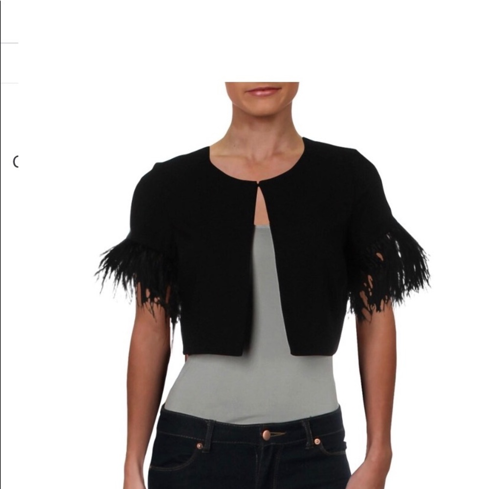 Aidan by Aidan Mattox Feather Capelet
